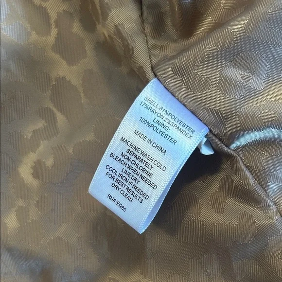 Express Camel Peplum Zip Front Jacket Blazer Women’s Small Tan Tailored - Picture 9 of 10